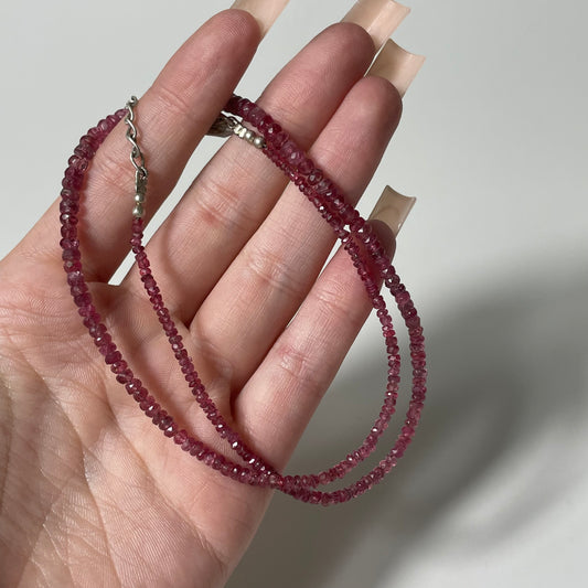 Red Spinel Graduated Bead Necklace