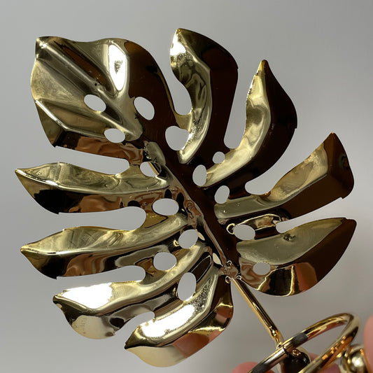 Gold Monstera Leaf Stand