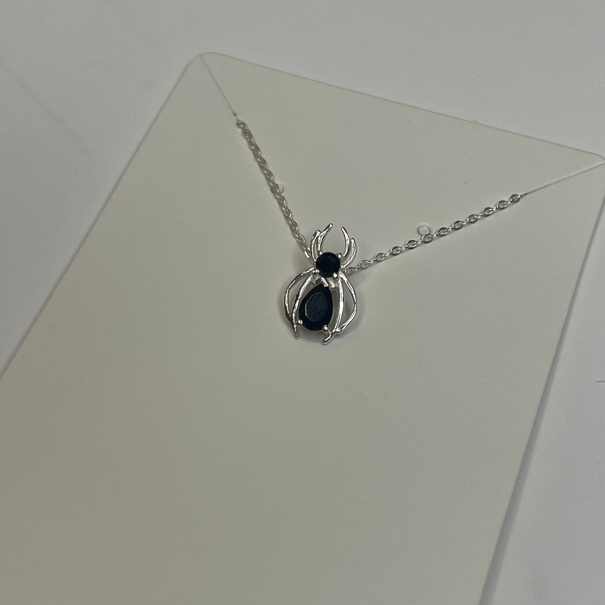 Black Obsidian Sterling Silver Spider Necklace: Intuitive Pick