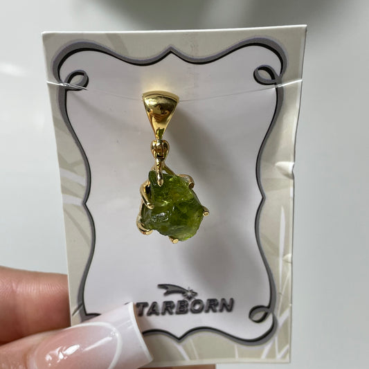 Gold Plated Arizona Peridot Pendant: You Choose