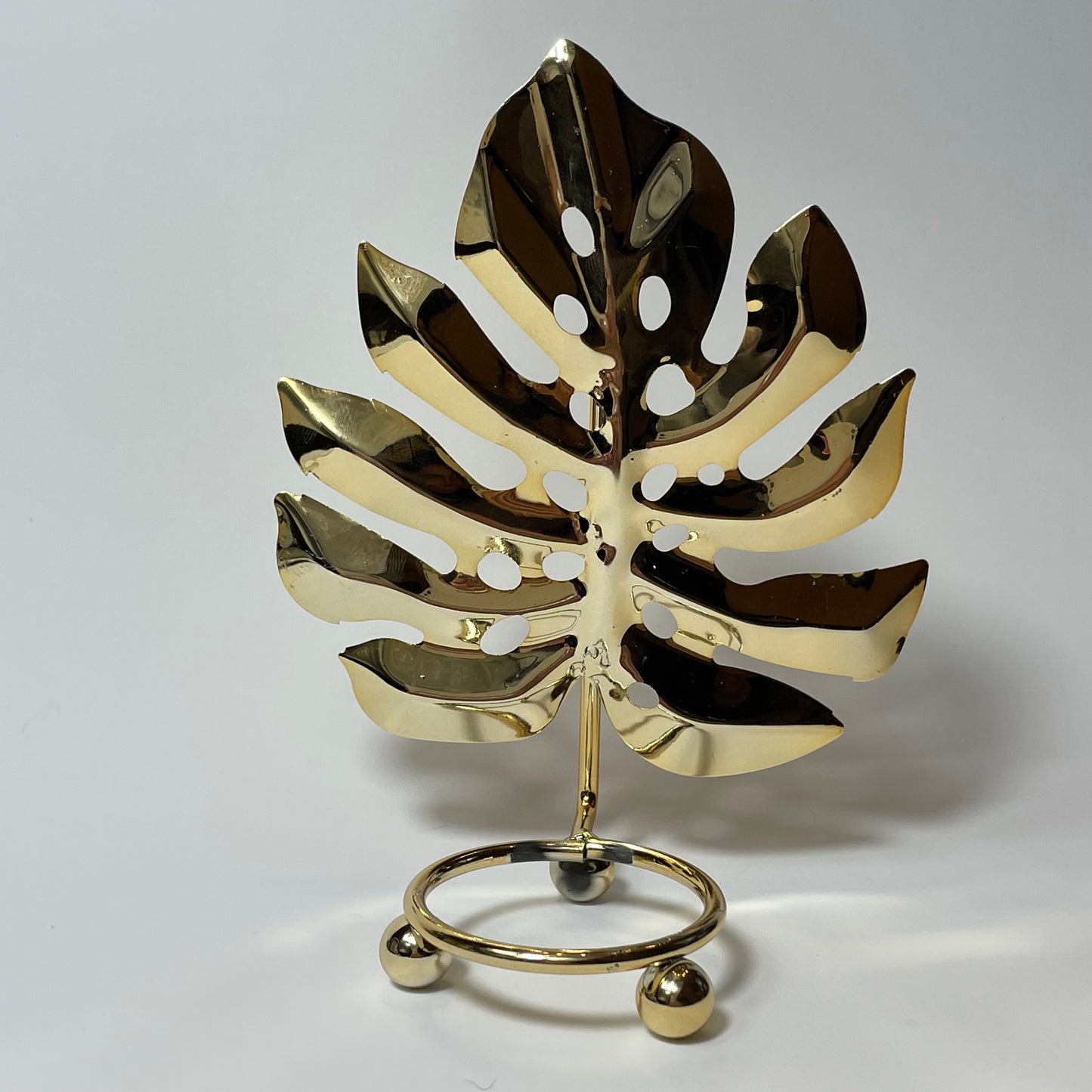 Gold Monstera Leaf Stand