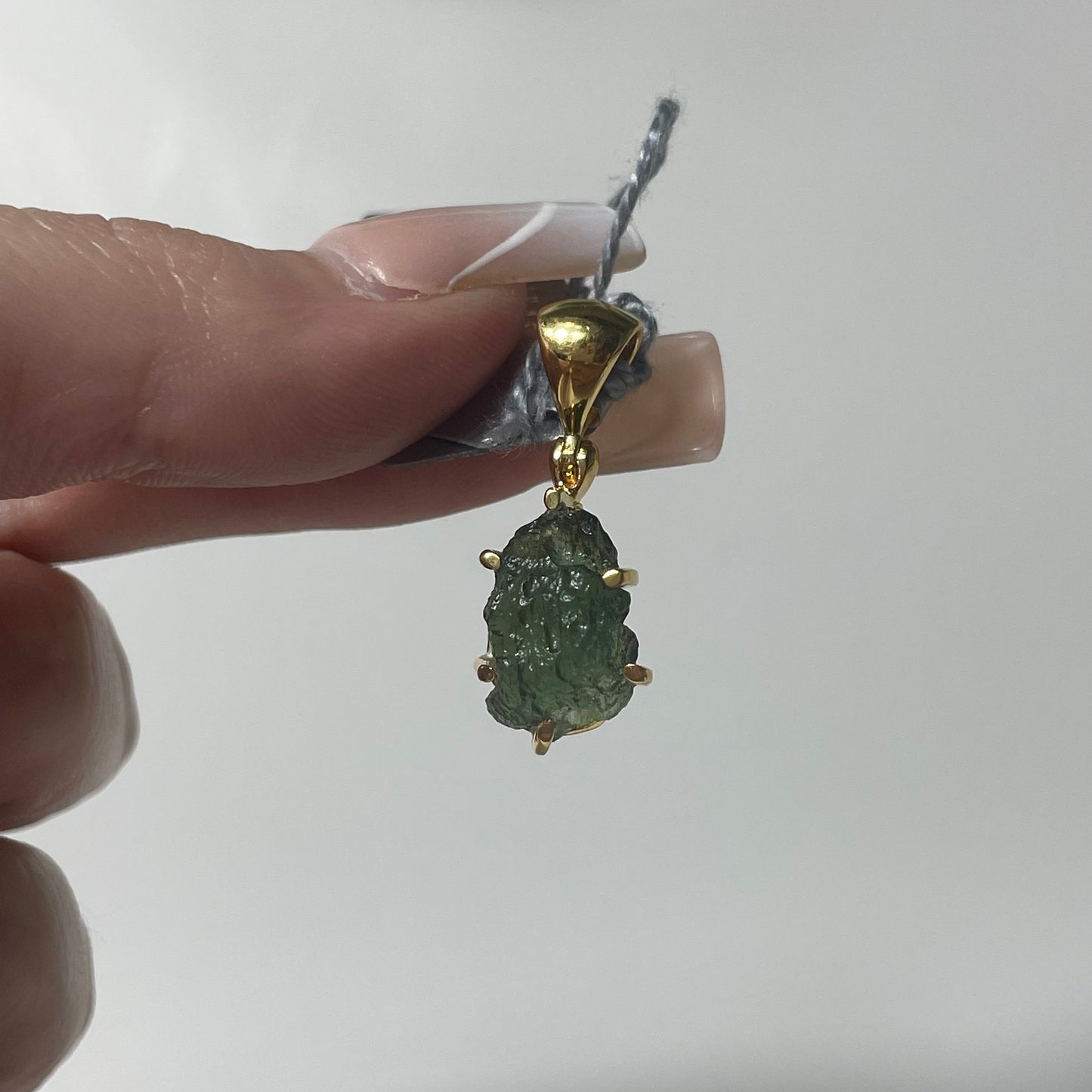 Gold Plated Rough Moldavite Pendant: You Choose