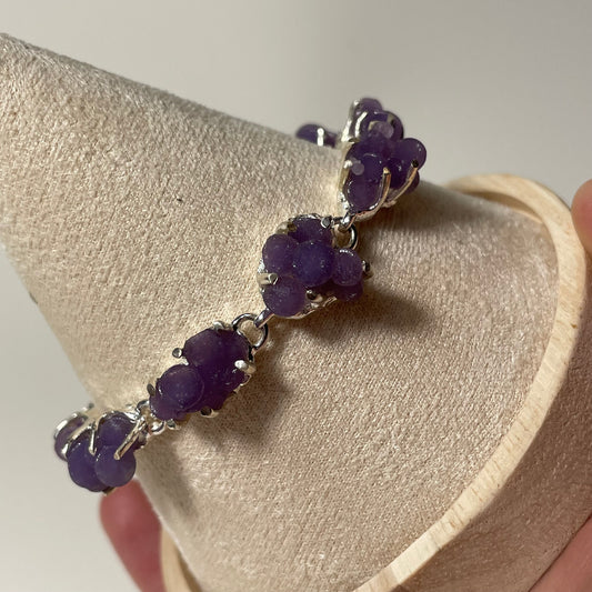 Grape Agate Sterling Silver Toggle Bracelet: You Choose