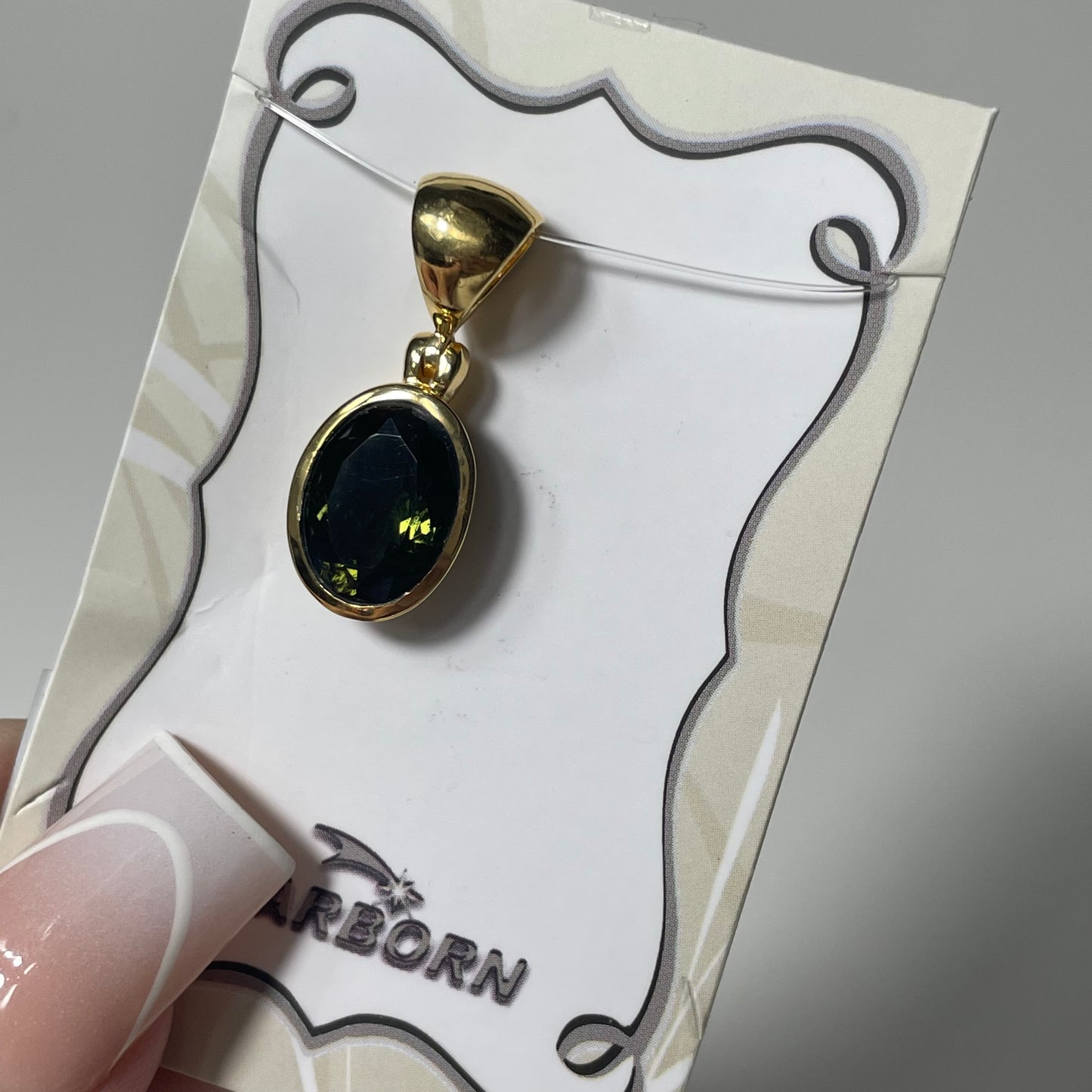 Gold Plated Faceted Moldavite Pendant: You Choose