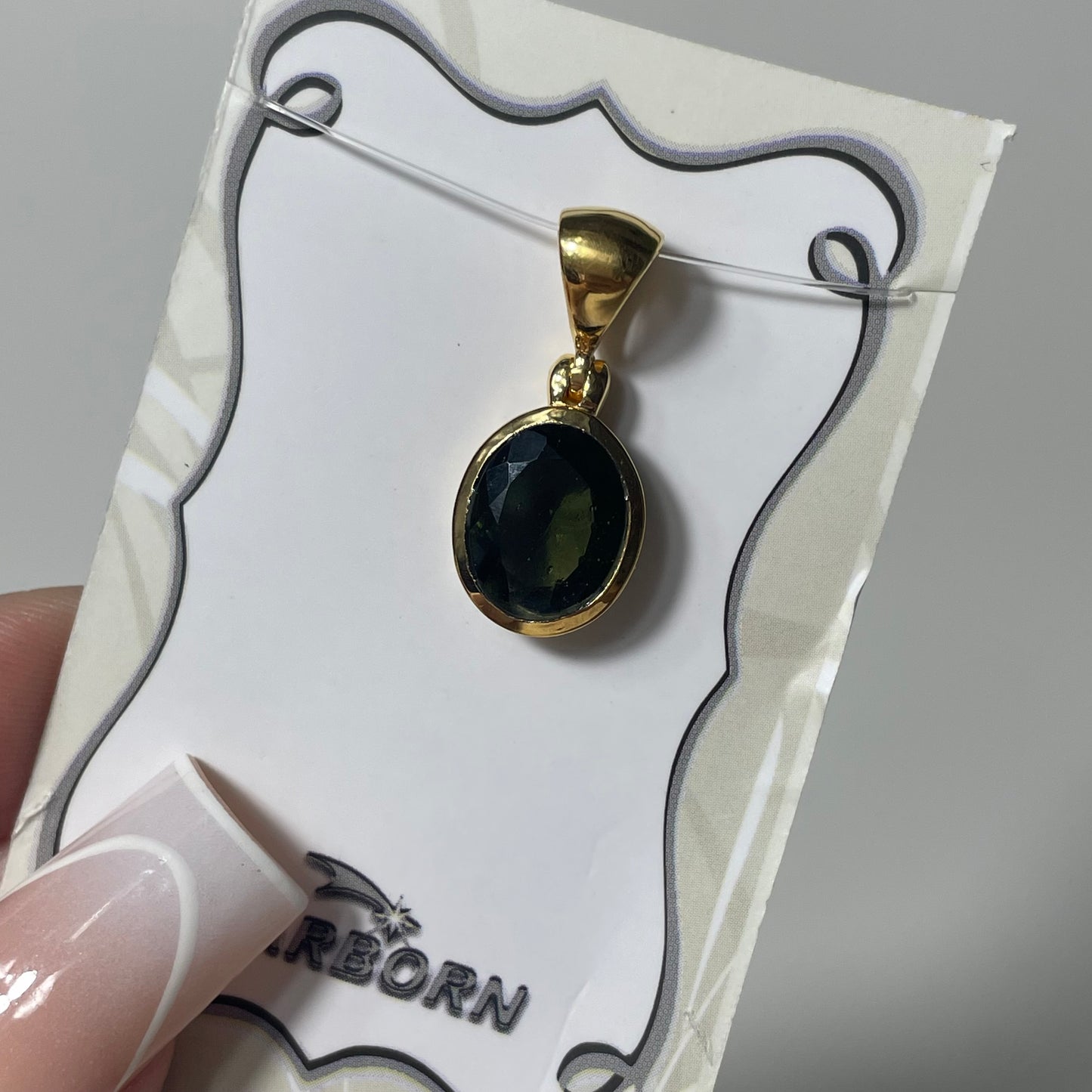Gold Plated Faceted Moldavite Pendant: You Choose