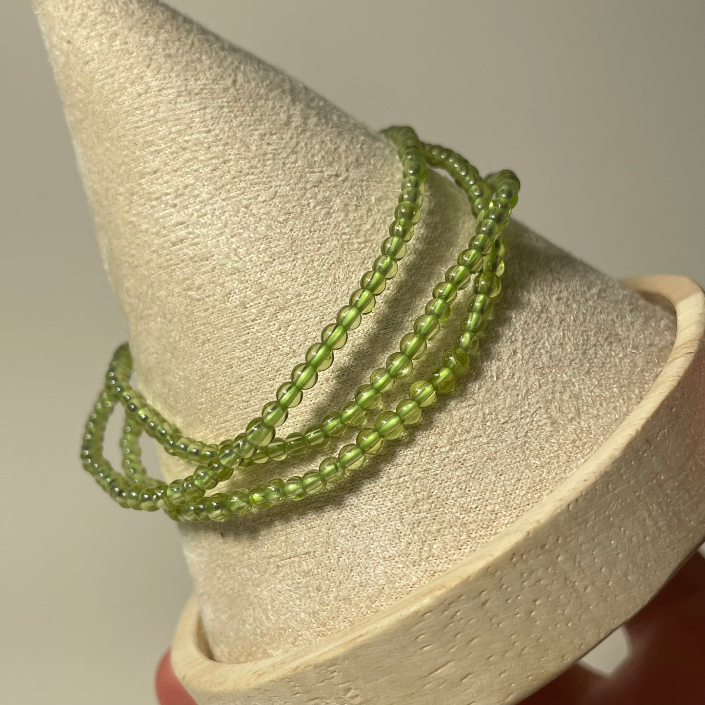 Peridot Dainty Beaded Bracelet