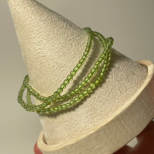 Peridot Dainty Beaded Bracelet