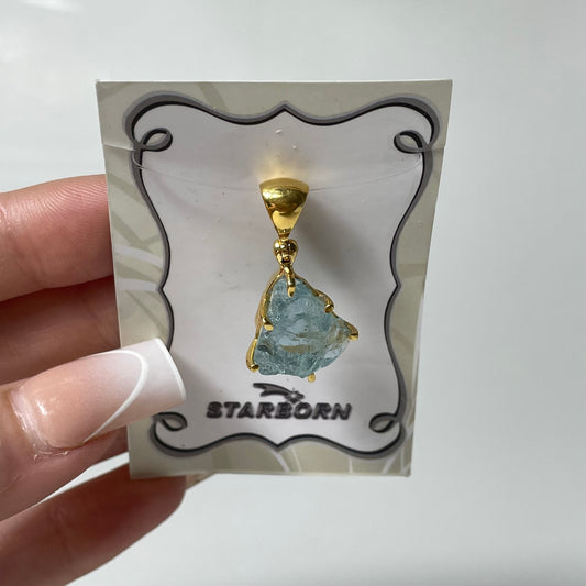 Gold Plated Aquamarine Pendant