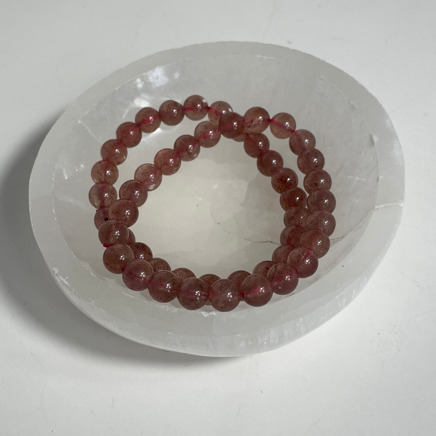 Strawberry Quartz Beaded Bracelet