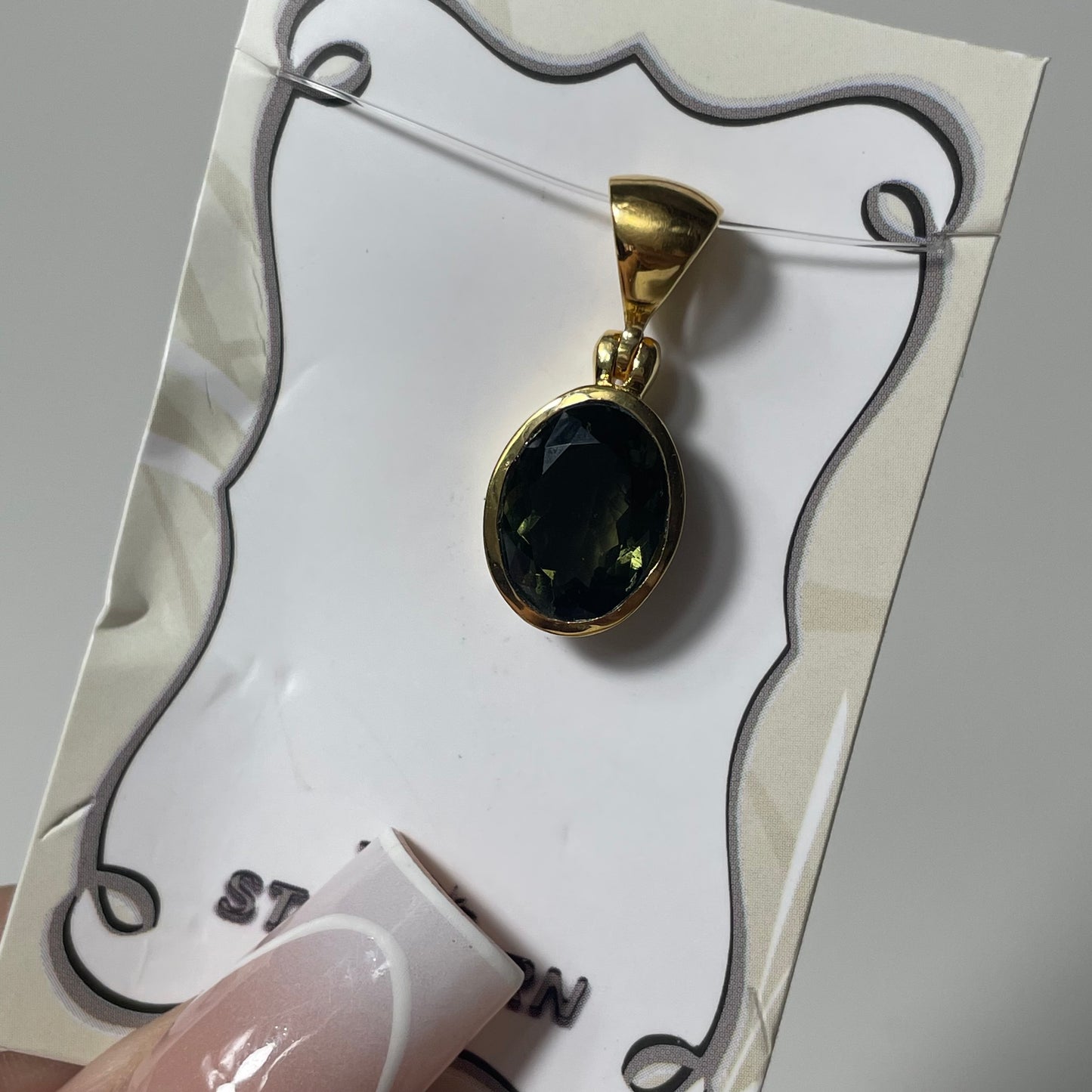 Gold Plated Faceted Moldavite Pendant: You Choose