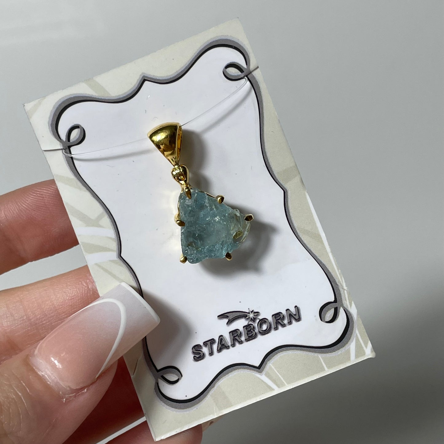 Gold Plated Aquamarine Pendant