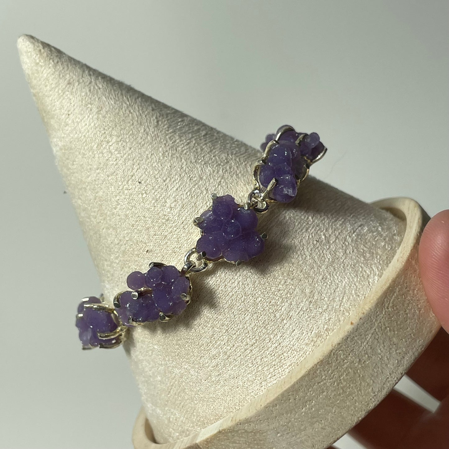 Grape Agate Sterling Silver Toggle Bracelet: You Choose
