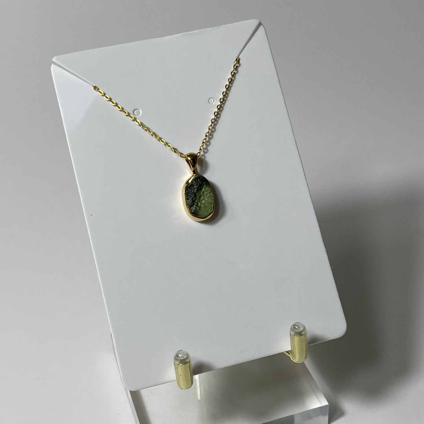 Gold Plated Moldavite Necklace