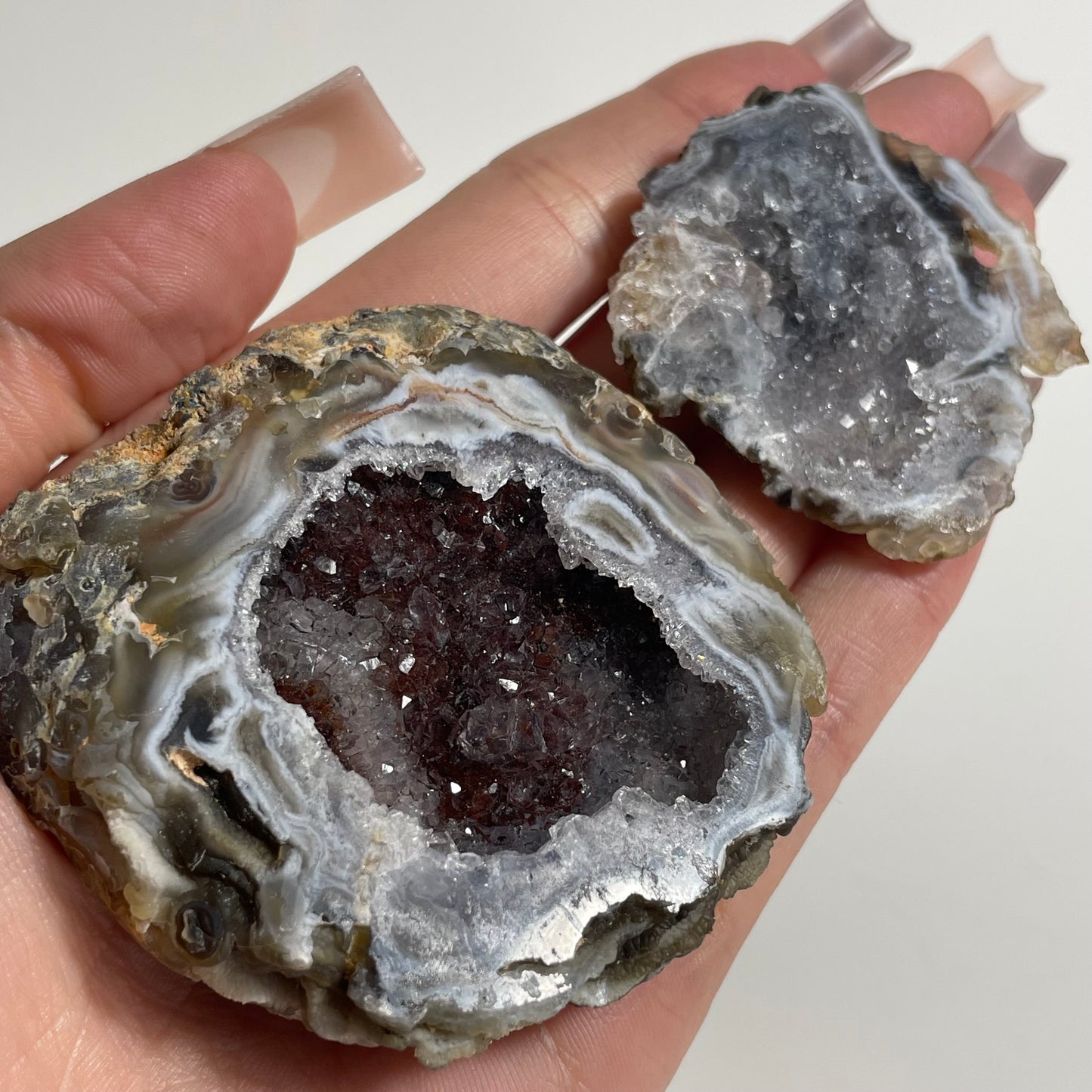 Druzy Geode Pair