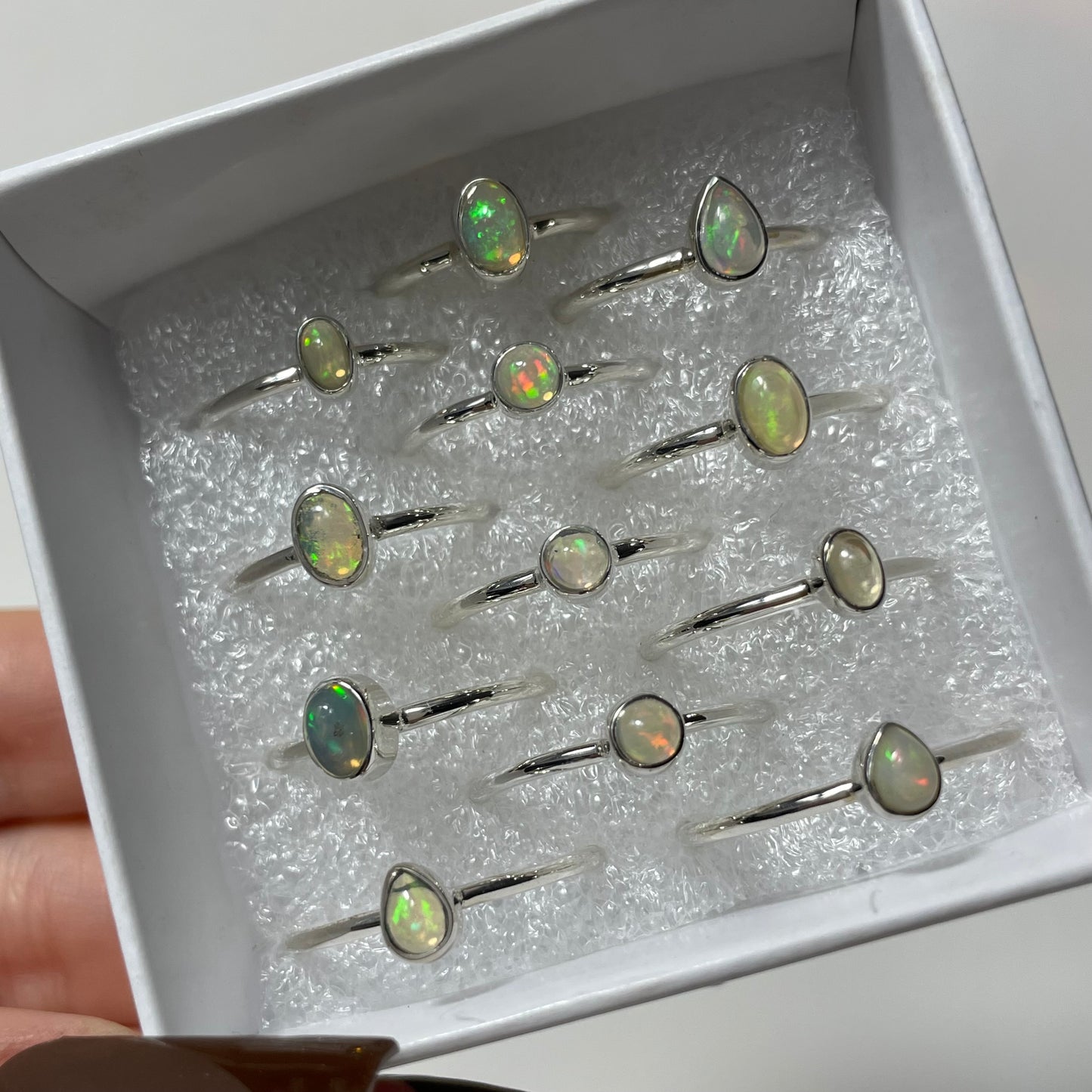 Ethiopian Opal Sterling Silver Ring (Size 4-10)