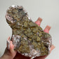 Iridescent Chalcopyrite on Calcite Specimen from China with Stand