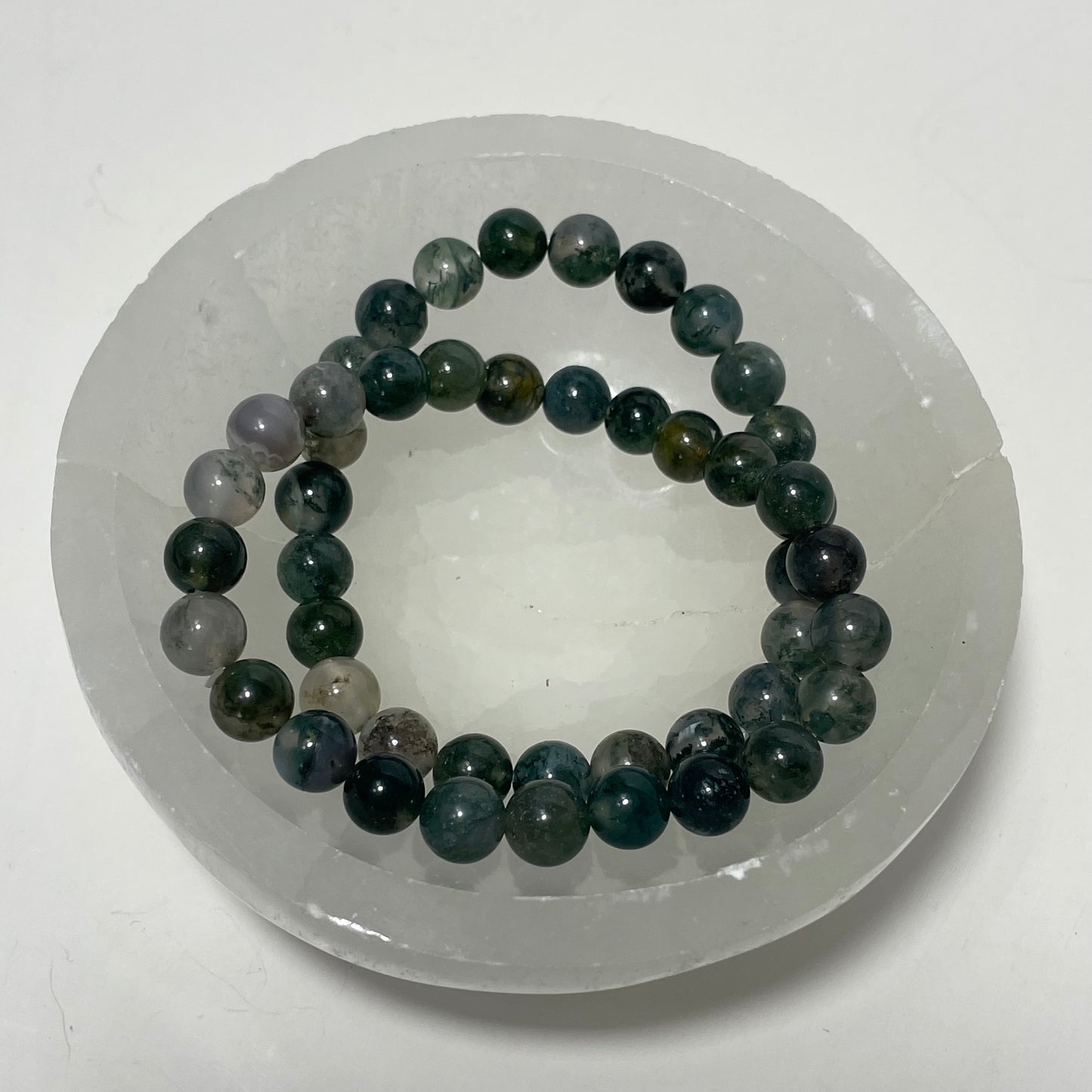 Moss Agate Beaded Bracelet