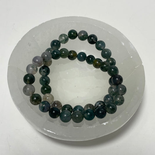 Moss Agate Beaded Bracelet