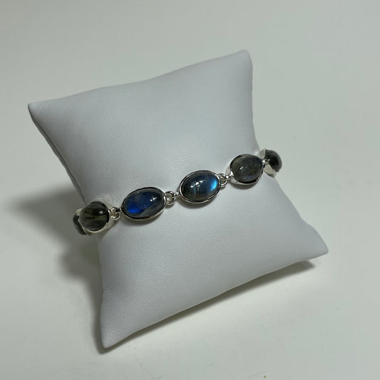 Labradorite Sterling Silver Toggle Clasp Bracelet