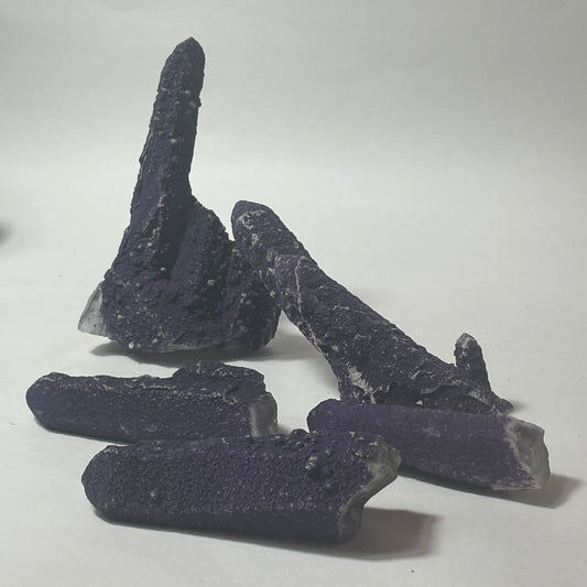 Purple Fluorite Coated Candle Quartz Specimen from Inner Mongolia, China: You Choose