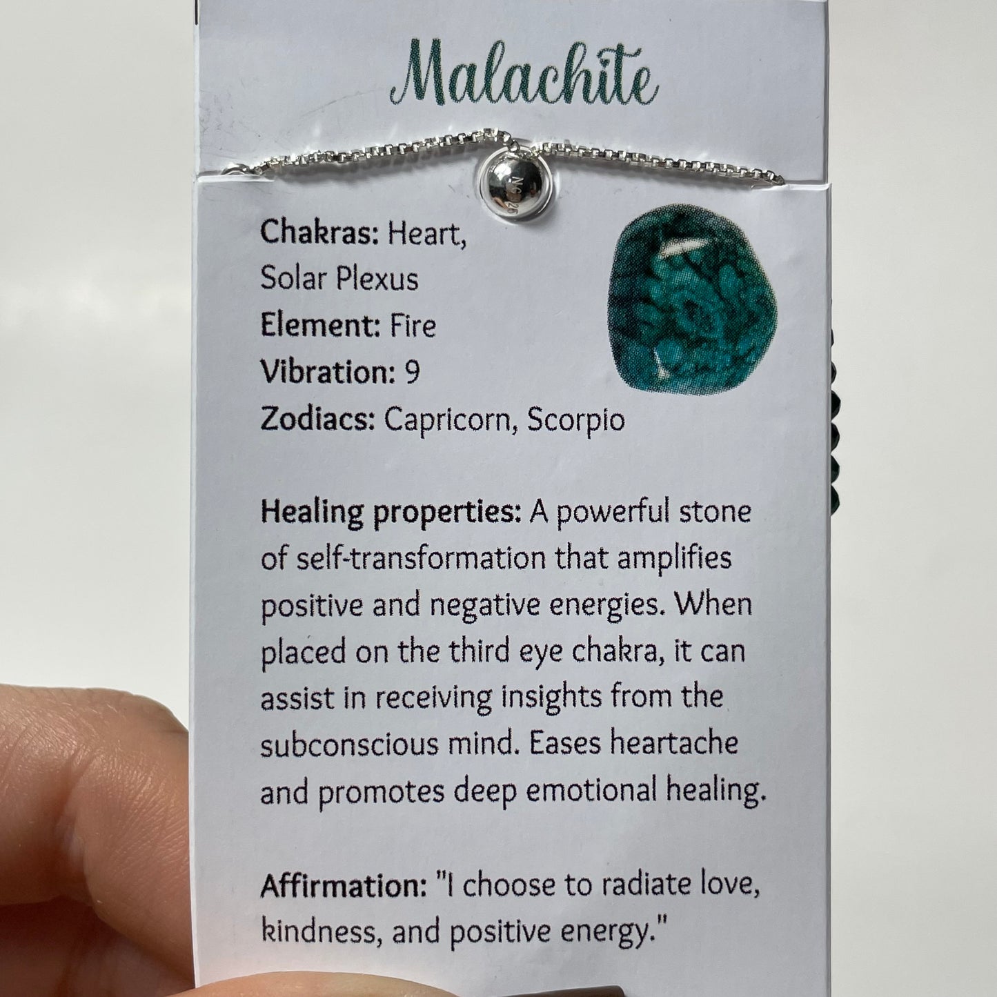 Malachite Sterling Silver Bolo Bracelet