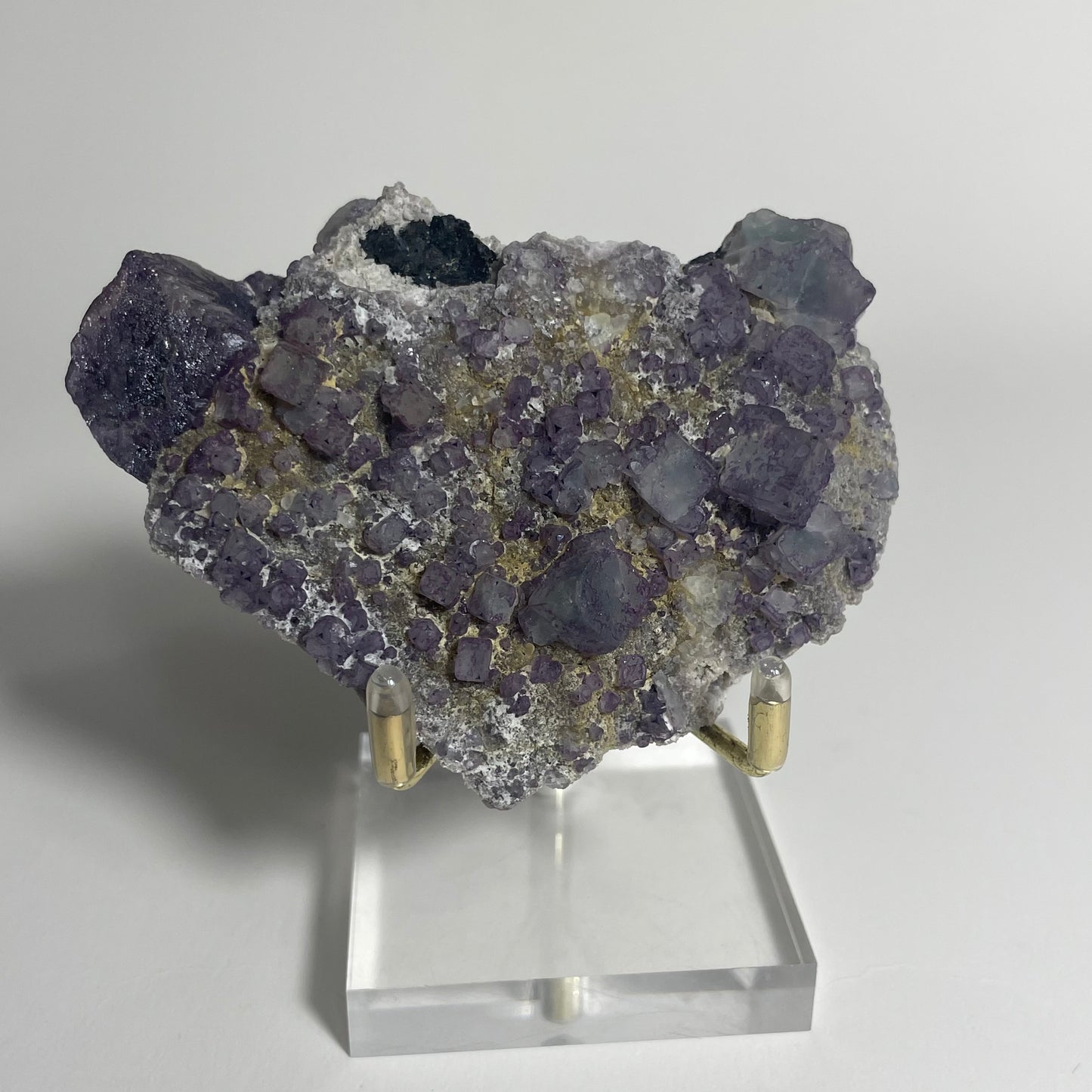 Fluorite on Candle Quartz Specimen from the De’an Mine, China “E”