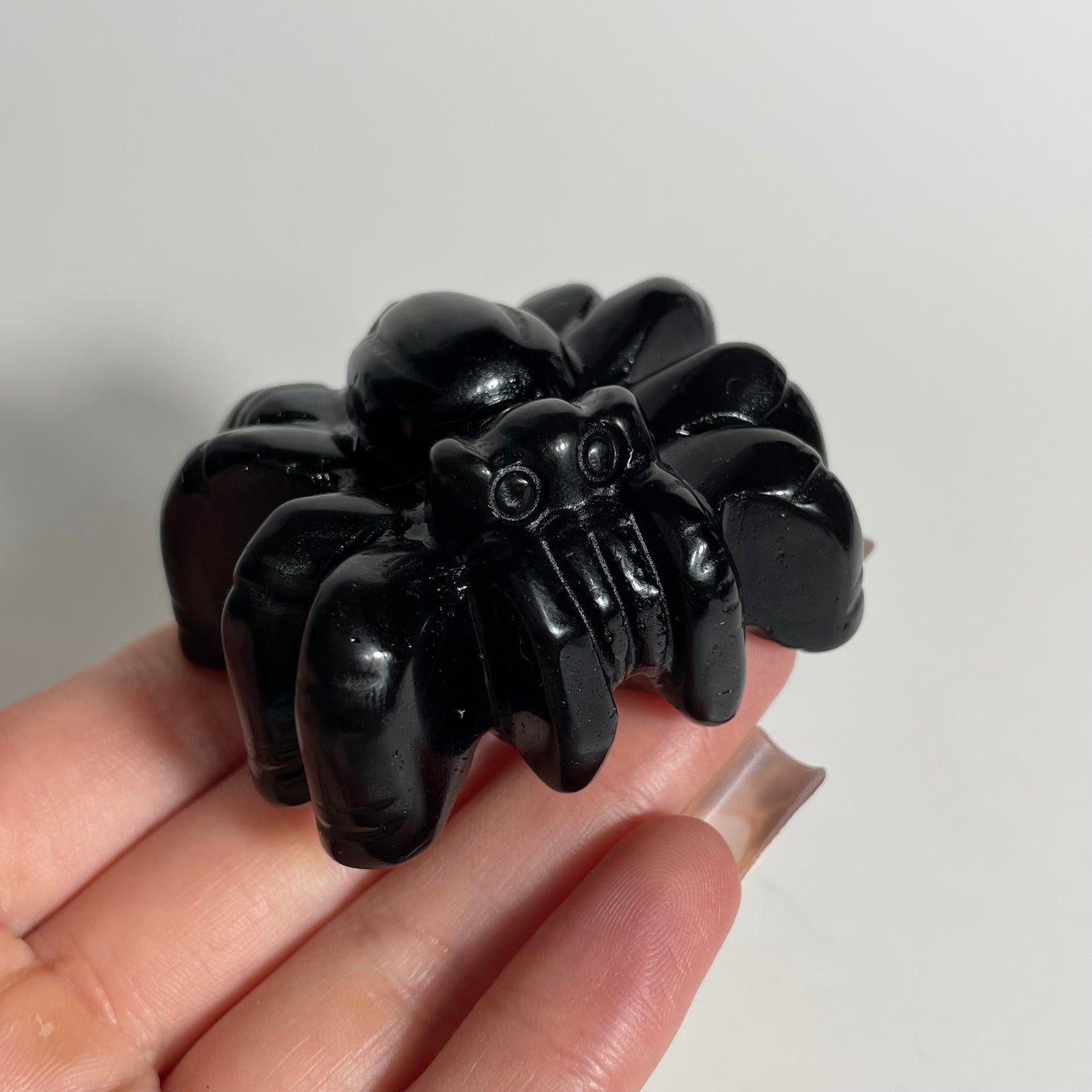 Black Obsidian Spider Carving