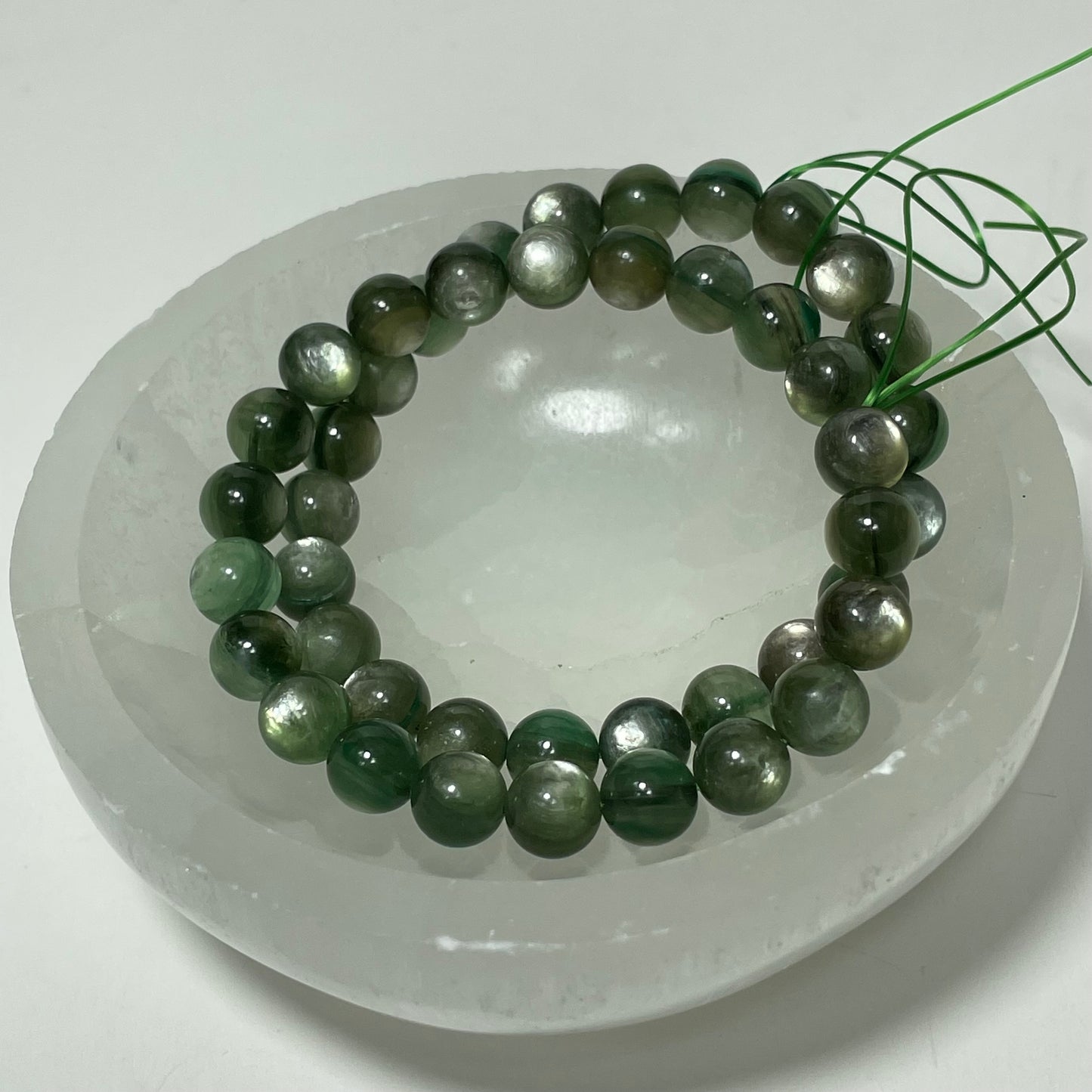 Green Mica Beaded Bracelet