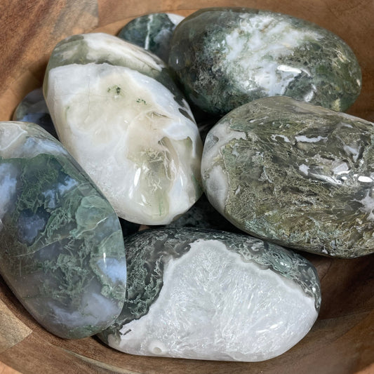 Moss Agate Palm Stone: You Choose