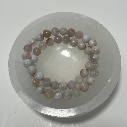 Flower Agate Beaded Bracelet