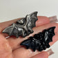 Silver Sheen and Black Obsidian Flat Bat Carving