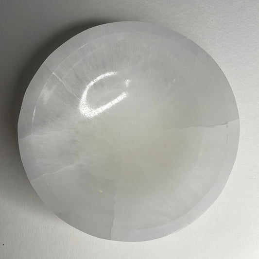 Satin Spar Selenite Bowl Carving