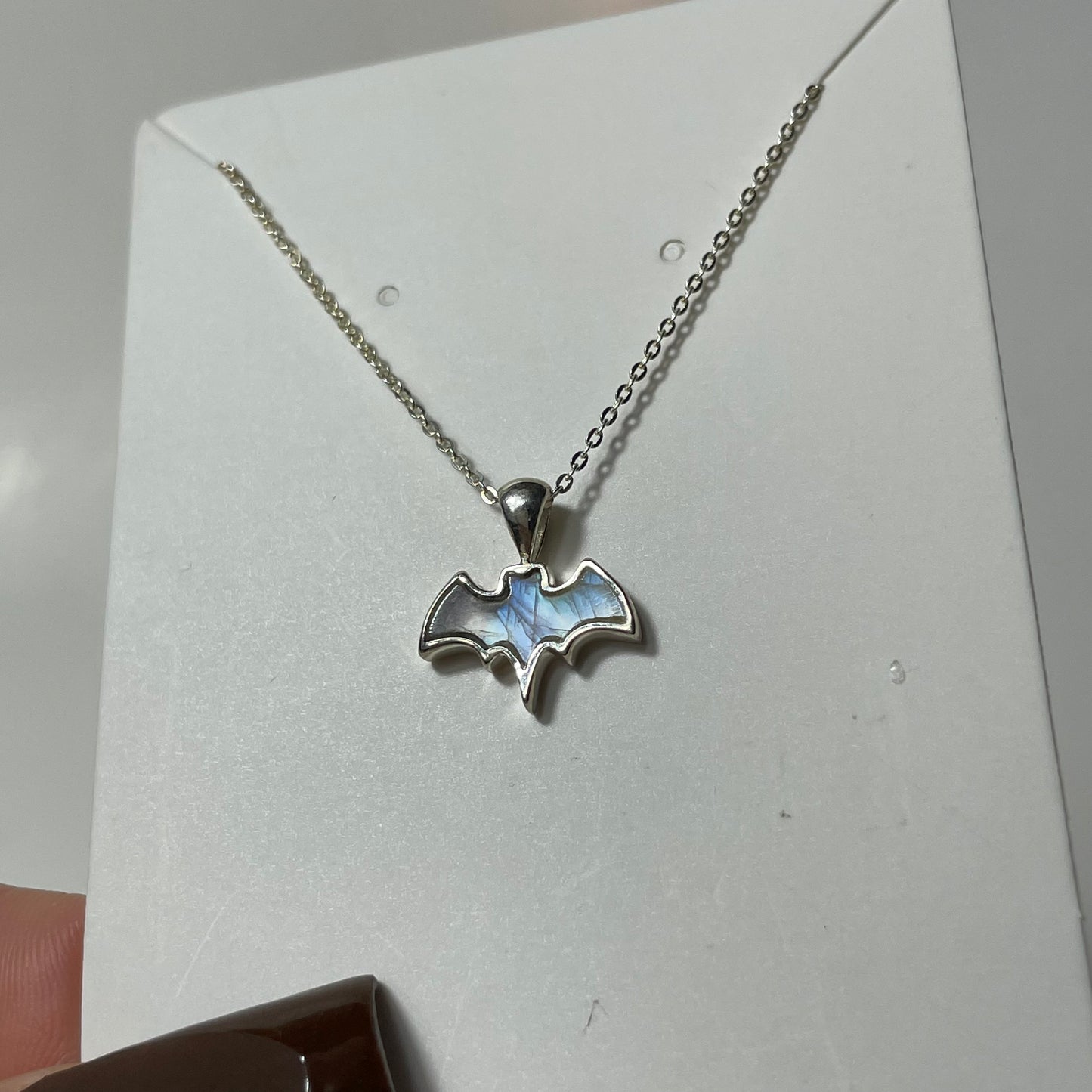 Moonstone Bat Necklace