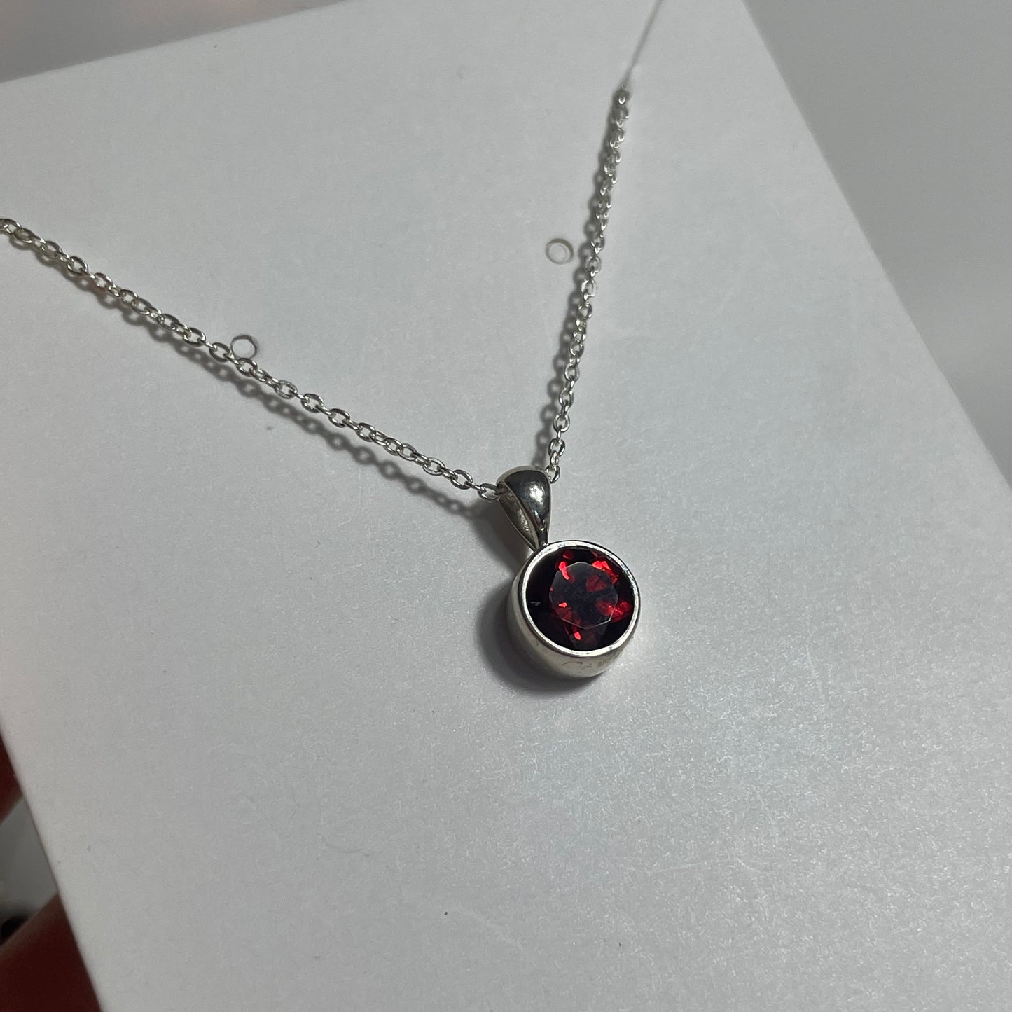 Garnet Sterling Silver Necklace