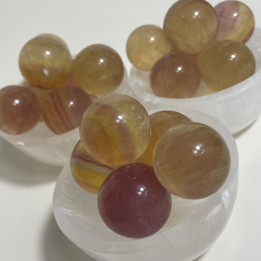 Yellow and Purple Fluorite Sphere