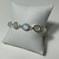 Rainbow Moonstone Sterling Silver Toggle Clasp Bracelet