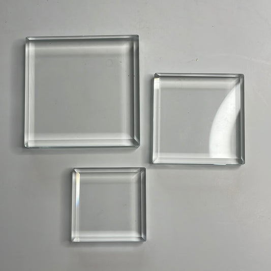 Set of 3 Glass Platform Stands (Small, Medium, Large)
