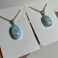 Larimar Sterling Silver Necklace (Oval)