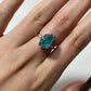 Blue Apatite Sterling Silver Ring, Rough (Size 6,7)