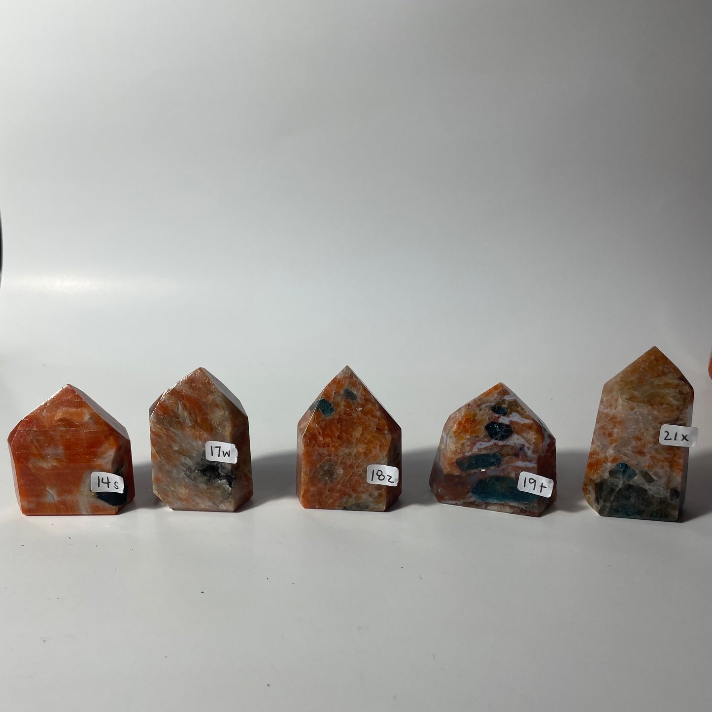 Orange Calcite + Blue Apatite Tower: You Choose