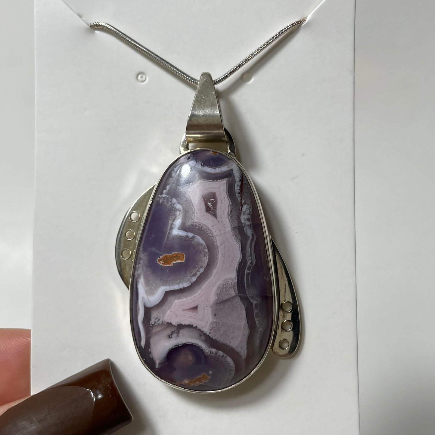 Purple Passion Agate (Sierra Madre) 950 Sterling Silver Necklace