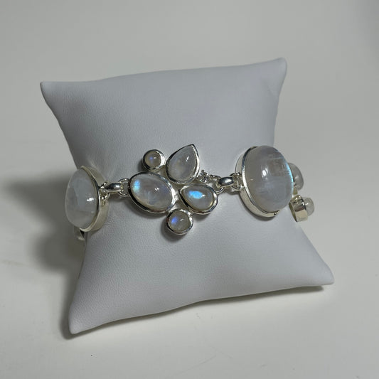 Moonstone Sterling Silver Toggle Clasp Bracelet