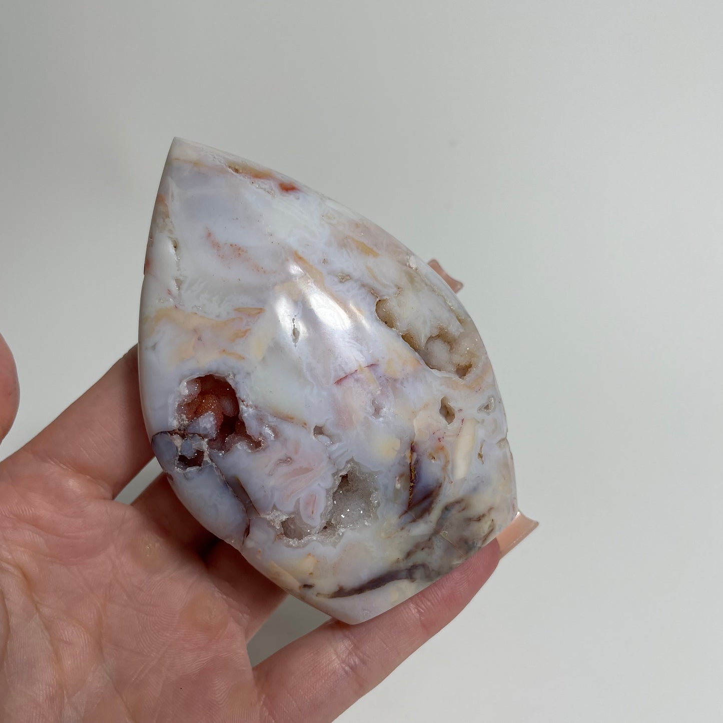 Pink Plume Agate Flame from Indonesia: You Choose