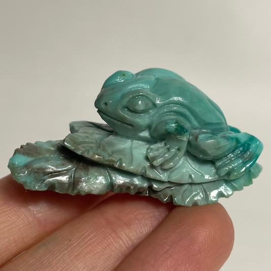 Gem Silica Frog Carving