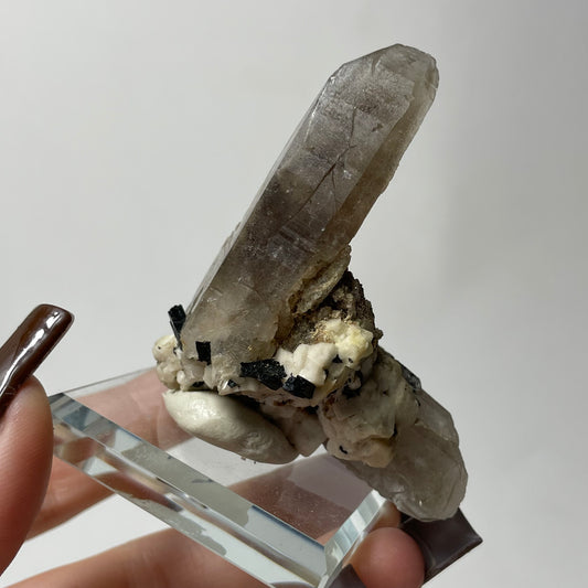 Smoky Quartz with Aegirine and Orthoclase Specimen from Malawi