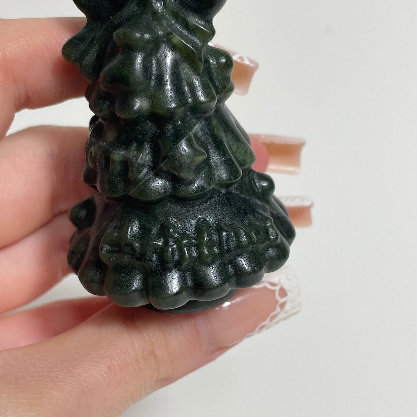 Jade “Merry Christmas” Tree Carving