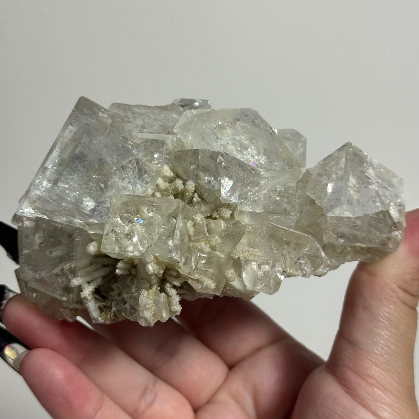Colorless Fluorite with Quartz Specimen from Dalnegorsk, Primorsky Krai, Russia