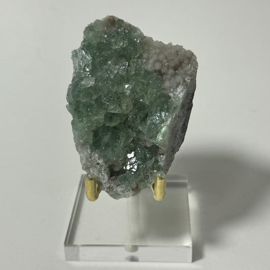 Green Fluorite on Smoky Quartz Specimen (Irradiated) from China “E”