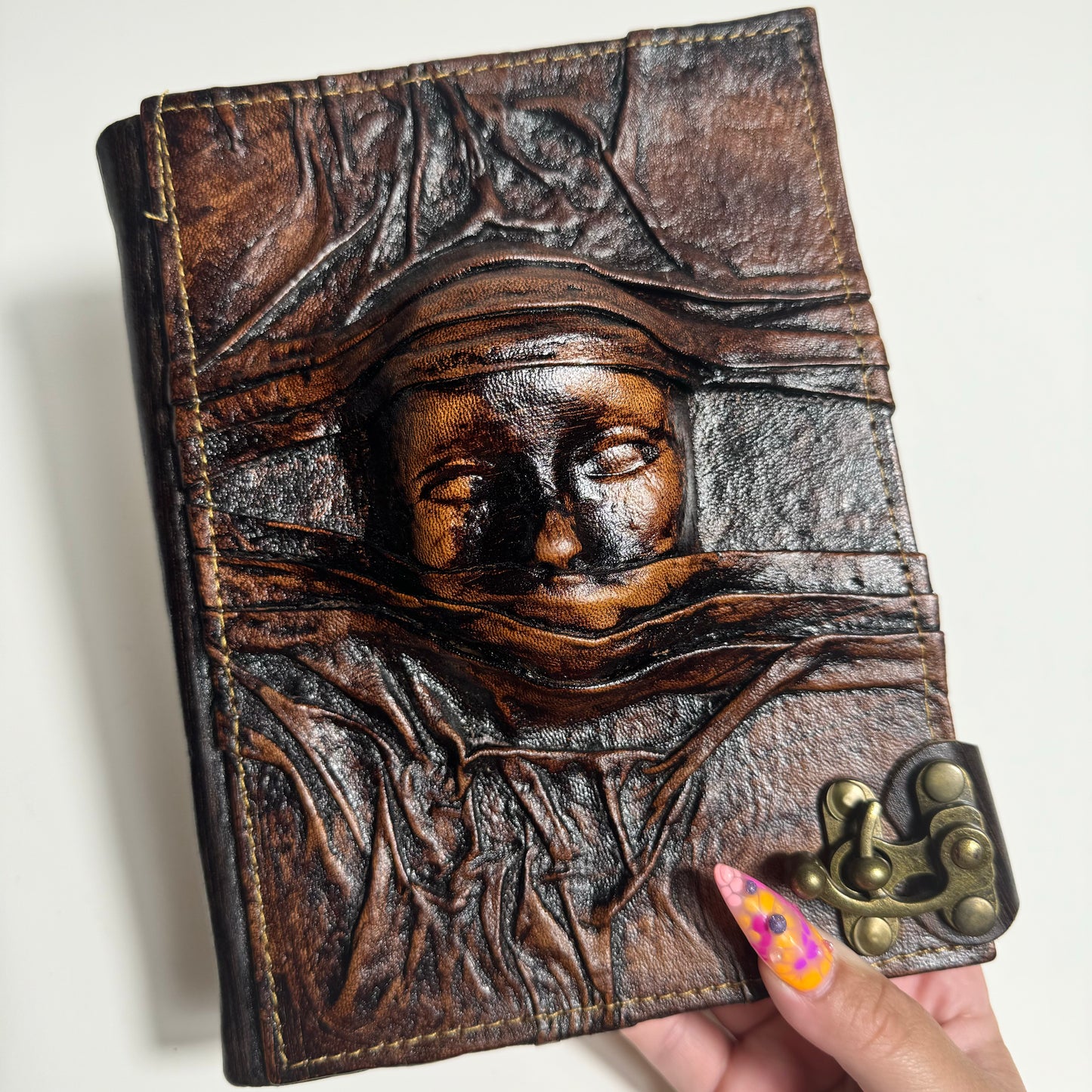 Handcrafted Recycled Leather Journal “Secrets”