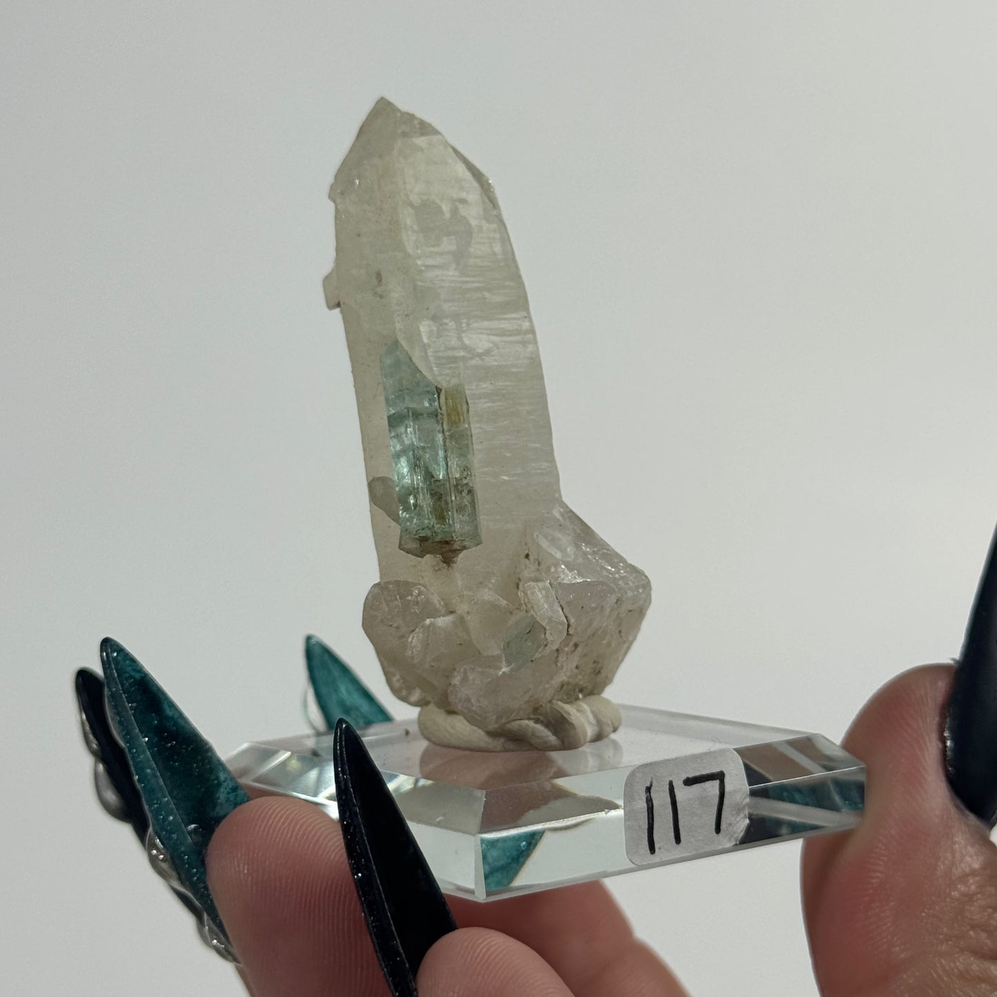 Vanadium Beryl on Quartz Specimen from Nasarawa Egon, Nigeria: You Choose
